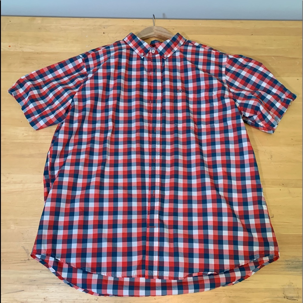 Hurley Mens XXL Button Down SS Shirt